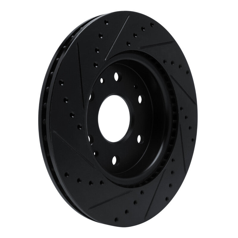 R1 23-25 Chevrolet Colorado Front Right Drilled & Slotted Black Brake Rotor