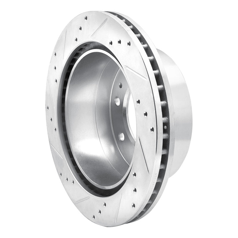 R1 11-25 Chevrolet Suburban 3500 HD Rear Right Drilled & Slotted Silver Brake Rotor