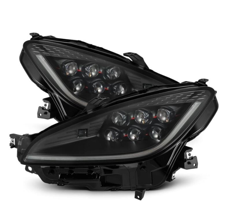 AlphaRex NOVA Series LED projector headlights for 21-23 Toyota GR86 and Subaru BRZ in black finish.