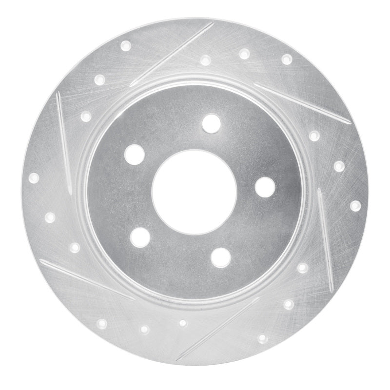 R1 18-25 Jeep Wrangler Rear Right Drilled & Slotted Silver Brake Rotor