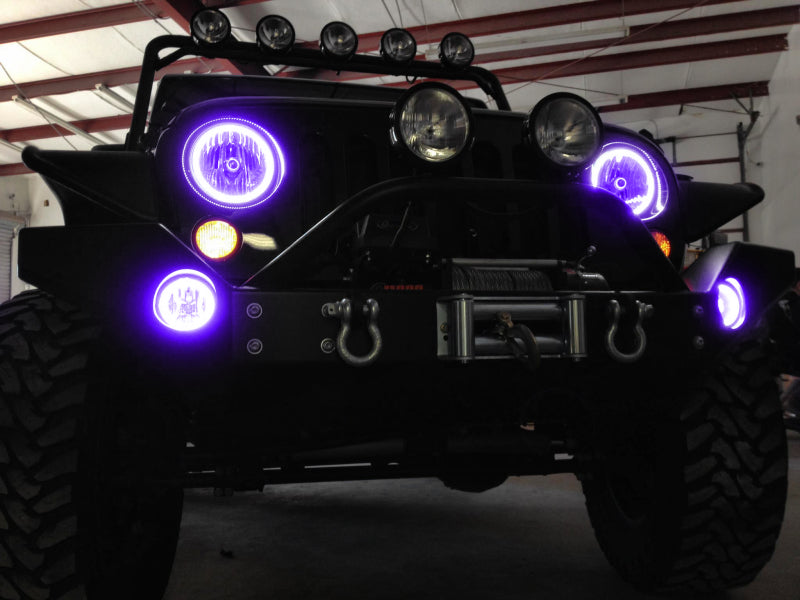 Oracle Jeep Wrangler JK 07-17 LED Waterproof Halo Kit - ColorSHIFT w/ Simple Controller