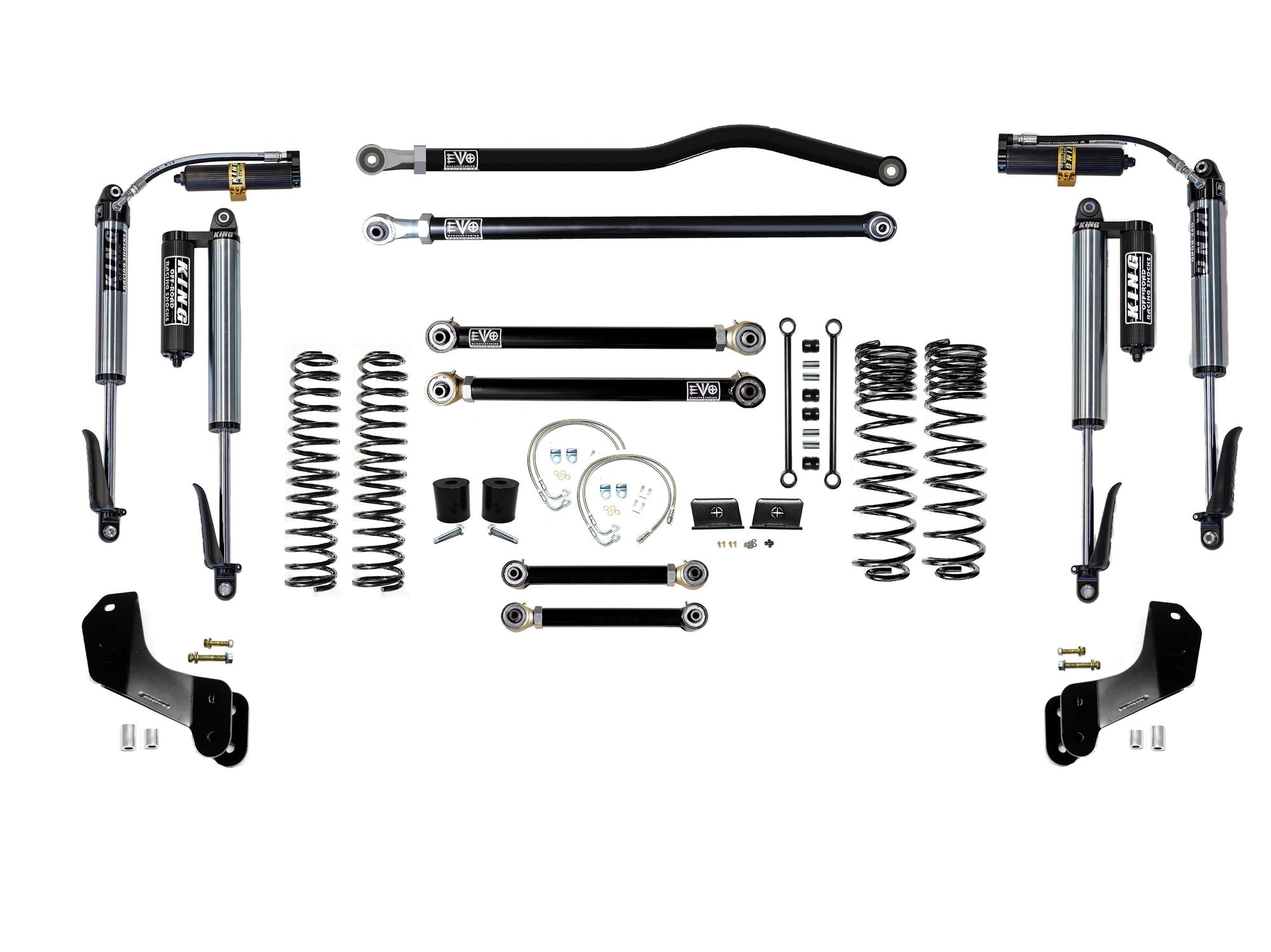 VARIANT  EVO-3061S3HDPKB  STAGE 3 Overland  King 2.5” Shocks Custom Black  Front / Rear Track Bars