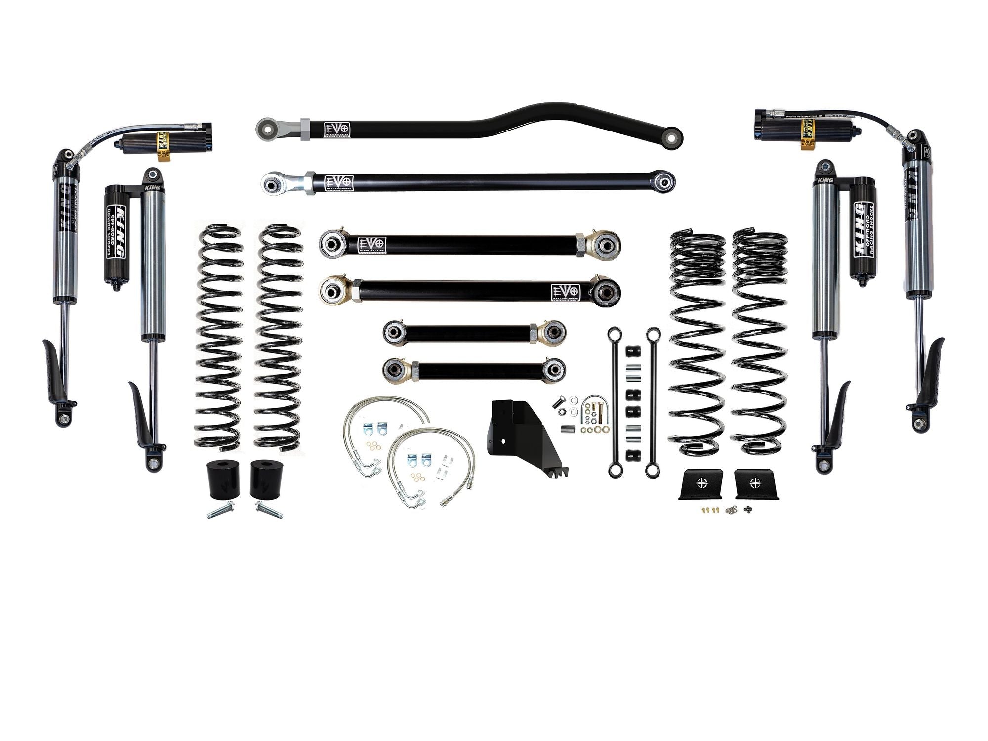 VARIANT  EVO-3062S3DPKB  STAGE 3  King 2.5” CUSTOM BLACK Shocks  Front / Rear Track Bars