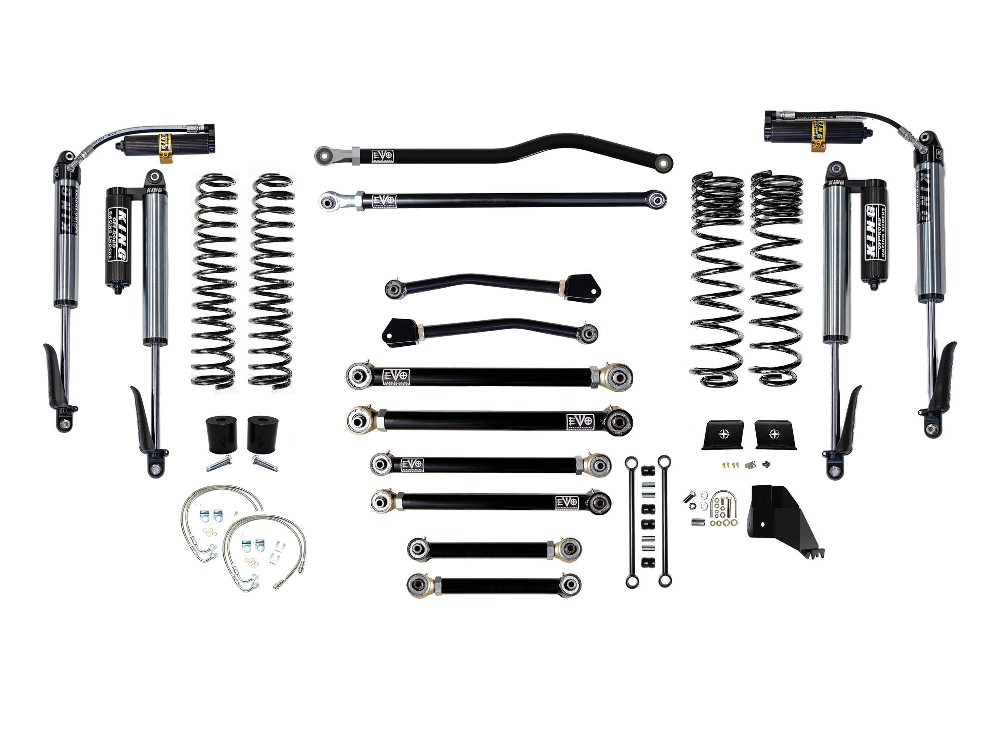 VARIANT  EVO-3062S4DPKB  STAGE 4  King 2.5” CUSTOM BLACK Shocks  Front / Rear Track Bars