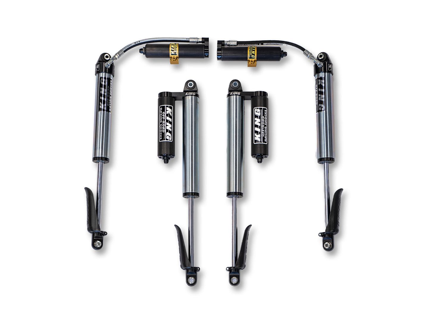 JT GLADIATOR BLACK EVO SPEC KING 2.5" REMOTE RES 2.5-4.5" LIFT FRONT & REAR SET FOR JT