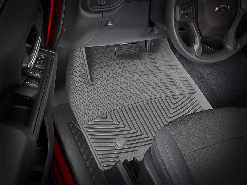 WeatherTech 2019+ Chevrolet Silverado 1500 Crew Cab Front Rubber Mats - Grey