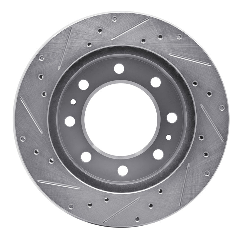 R1 99-20 Cadillac DeVille Front Right Drilled & Slotted Silver Brake Rotor