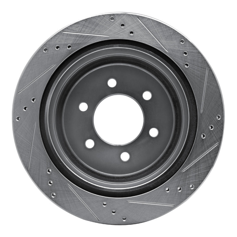 R1 04-11 Ford F-150 4WD Rear Left Drilled & Slotted Silver Brake Rotor