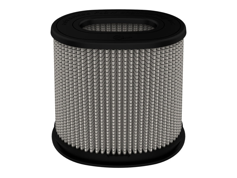 Afe Momentum replacement air filter featuring a cylindrical design with a mesh filter element, measuring 6x4 inches.
