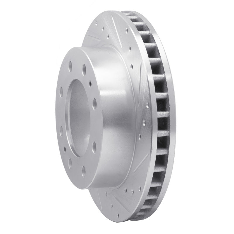 R1 99-20 Cadillac DeVille Front Right Drilled & Slotted Silver Brake Rotor