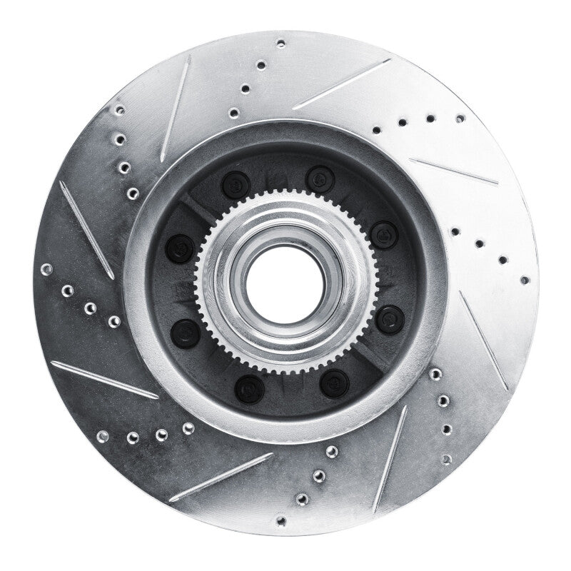 R1 11-25 Ford F-350 Super Duty 2WD Front Right Drilled & Slotted Silver Brake Rotor