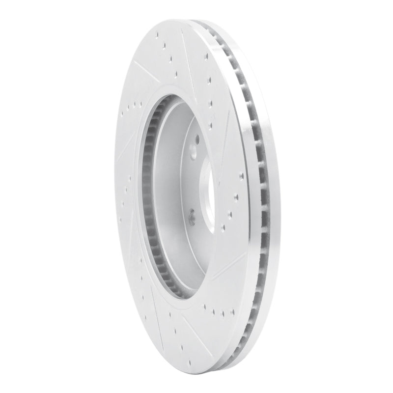 R1 2019-2026 Cadillac Vistiq Front Left Drilled & Slotted Silver Brake Rotor
