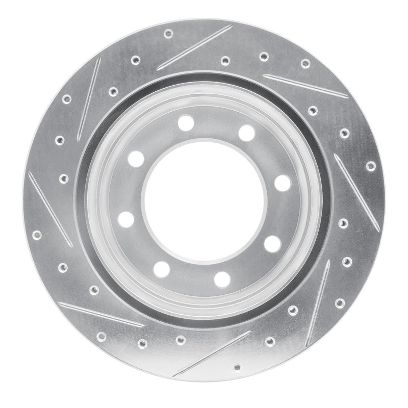 R1 01-10 Chevrolet Silverado 3500 HD Rear Right Drilled & Slotted Silver Brake Rotor