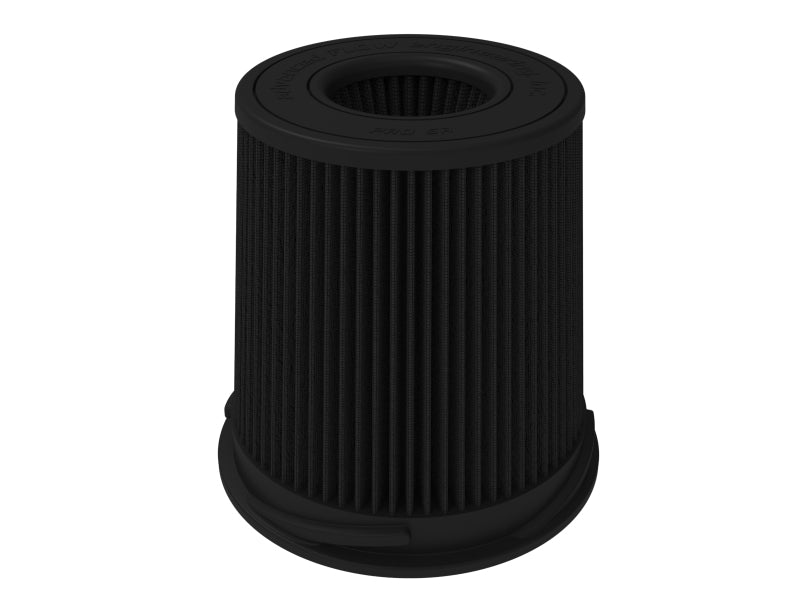 Black inverted air filter designed for afe Momentum Intake, measuring 5.5 inches front, 8 inches back, 7 inches top, and 9 inches height.