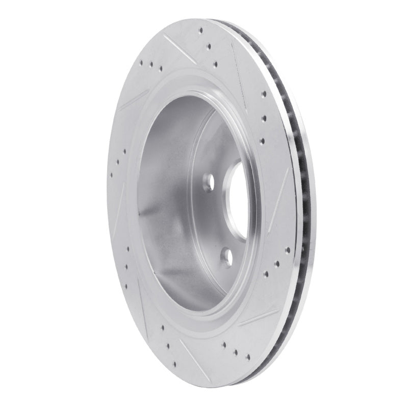 R1 02-24 Chrysler ASPEN Rear Left Drilled & Slotted Silver Brake Rotor