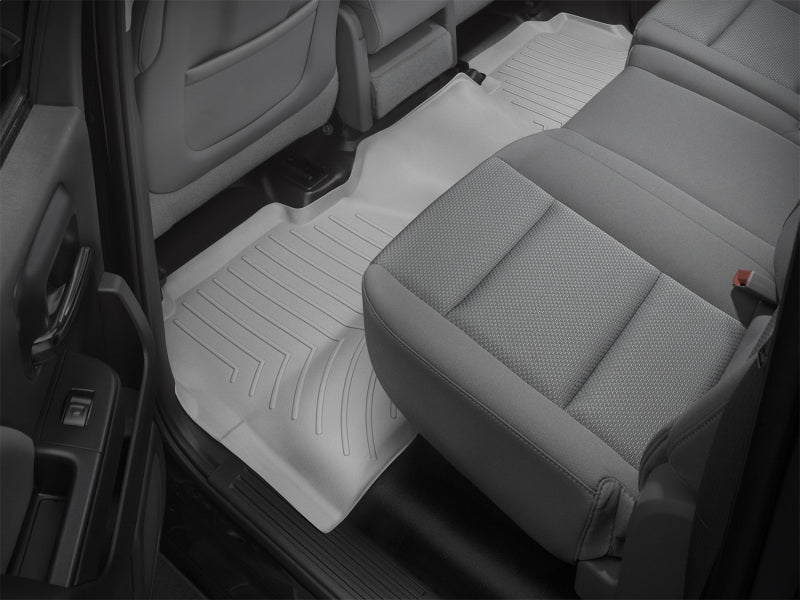 WeatherTech 14-15 Chevy Silverado 1500 Rear FloorLiner - Grey (Fits w/OEM Rear Under Seat Storage)