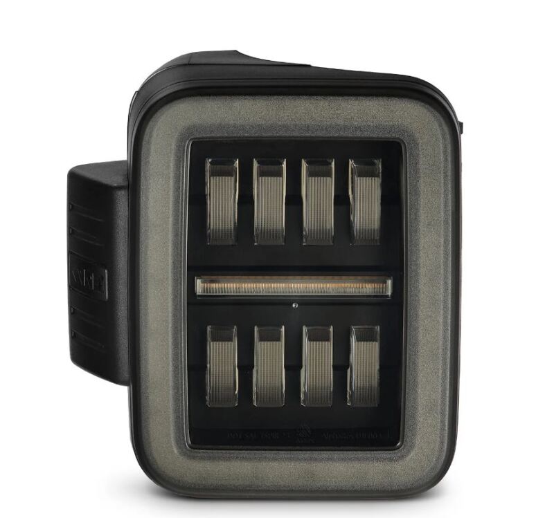 AlphaRex 19-24 Jeep Gladiator JT Nova-Series prismatic LED tail light in alpha-black finish, featuring a sleek design and enhanced visibility.
