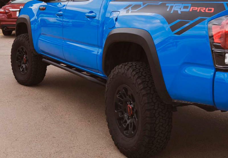 Cali Raised 05-23 Toyota Tacoma Trail Ed Rock Sliders - Double Cab Short Bed/Kick Out/PowderCoat