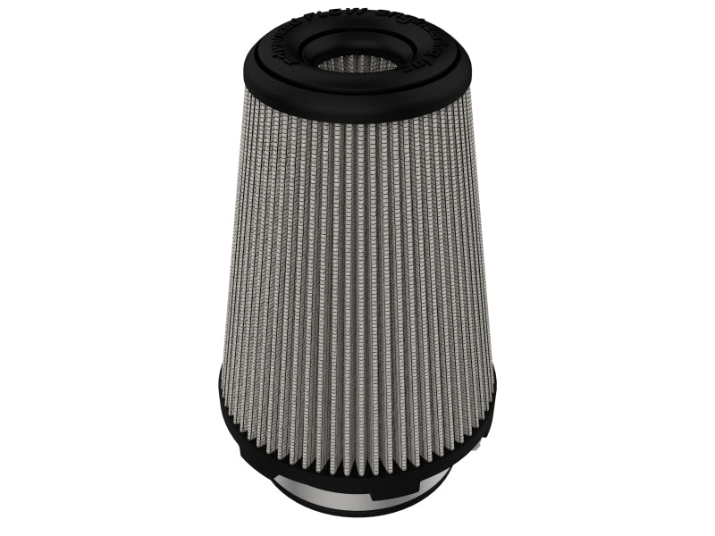 aFe MagnumFLOW Pro DRY S Universal Air Filter with a conical design, measuring 4 inches at the top and 6 inches at the base.