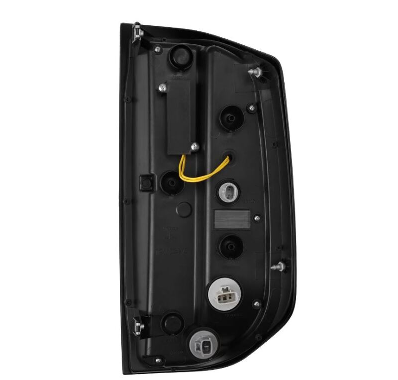 AlphaRex Nova-Series LED tail lights for 14-21 Toyota Tundra in black and red, showcasing rear view with connectors.