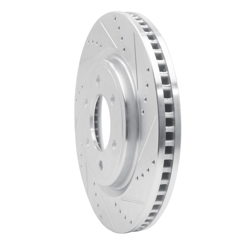 R1 21-25 Ford F-150 RWD Front Right Drilled & Slotted Silver Brake Rotor