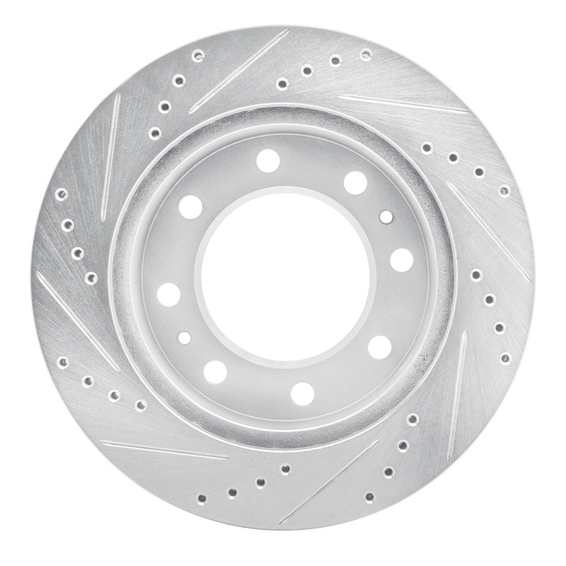 R1 06-10 Ford F-350 Super Duty 2WD Front Right Drilled & Slotted Silver Brake Rotor
