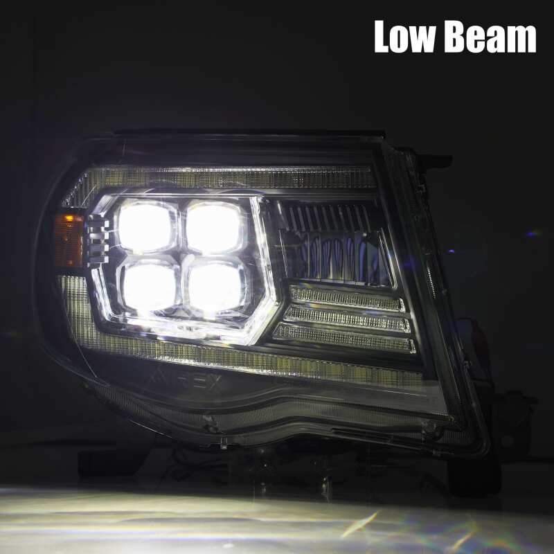 AlphaRex 05-11 Toyota Tacoma NOVA LED Projector Headlights Plank Style Alpha Black w/Actv Light/DRL