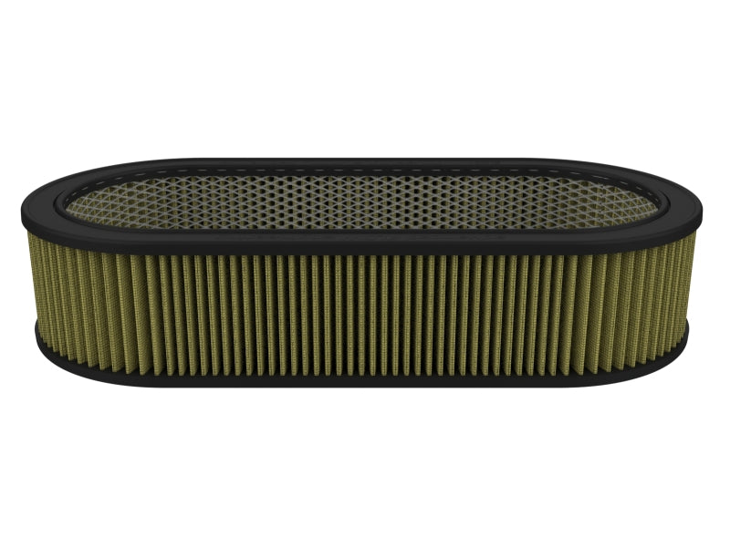 Custom air filter by AFE Magnum FLOW, measuring 18-1/8 inches long, 7-1/4 inches wide, and 4-1/8 inches high, featuring expanded metal.