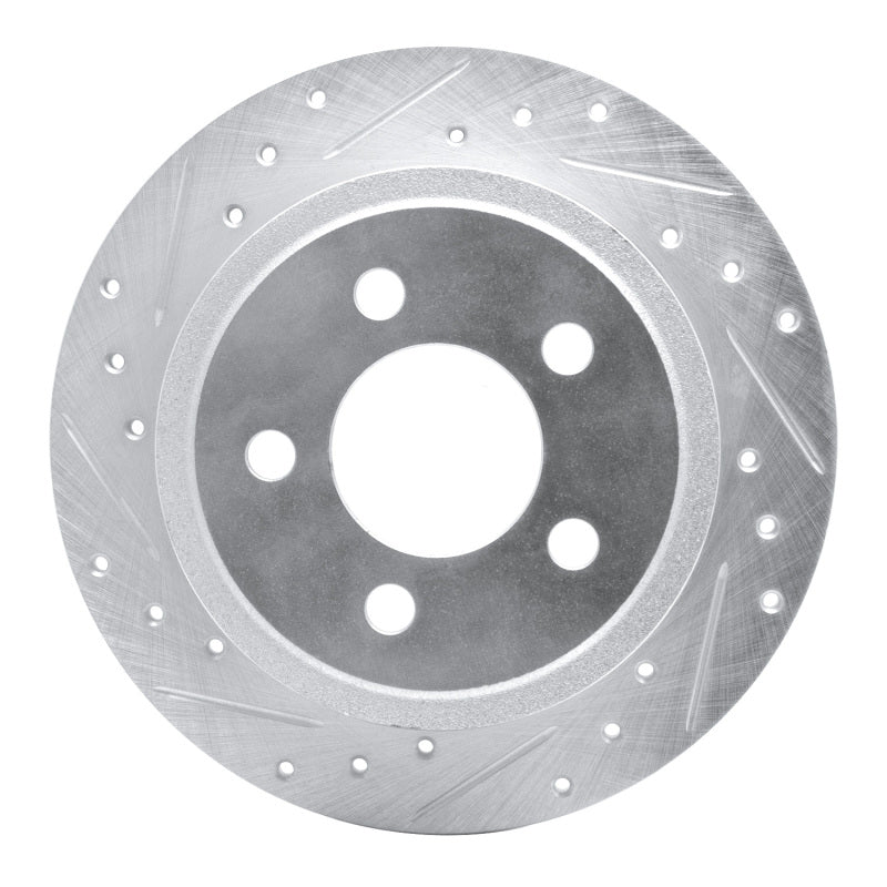 R1 03-07 Jeep TJ (Canada - See Wrangler for US) Rear Left Drilled & Slotted Silver Brake Rotor
