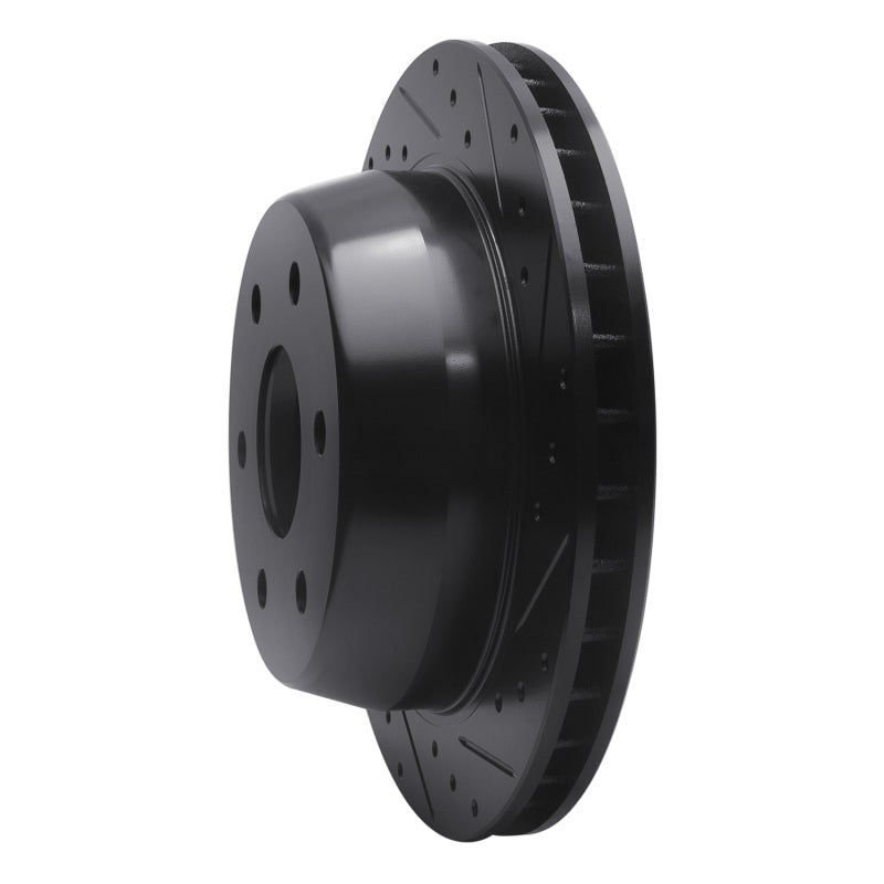 R1 00-14 Cadillac Escalade ESV Rear Right Drilled & Slotted Black Brake Rotor