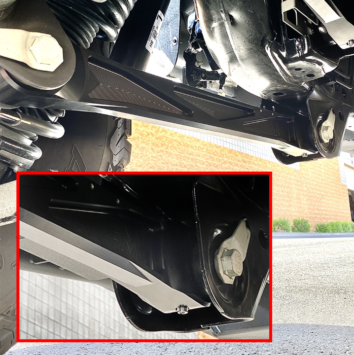 Billet aluminum rear suspension arms with ultra-flex joints for 2022 Bronco Raptor, showcasing durability and performance.