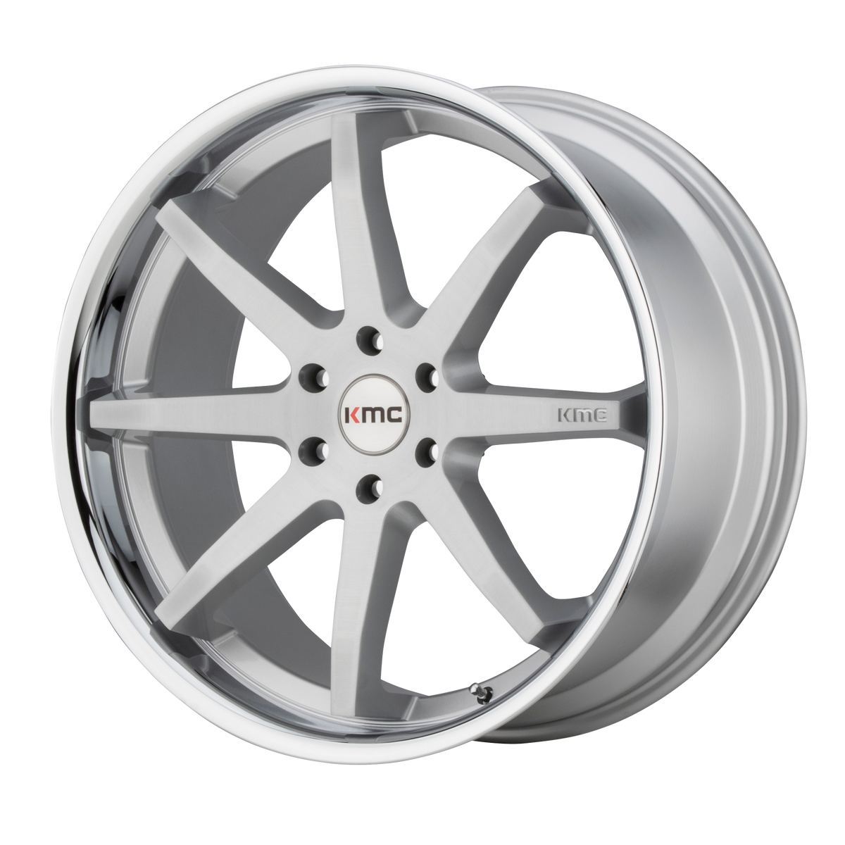KM715 22X9.5 5X120 BRUSH SLV CHR LP 30MM