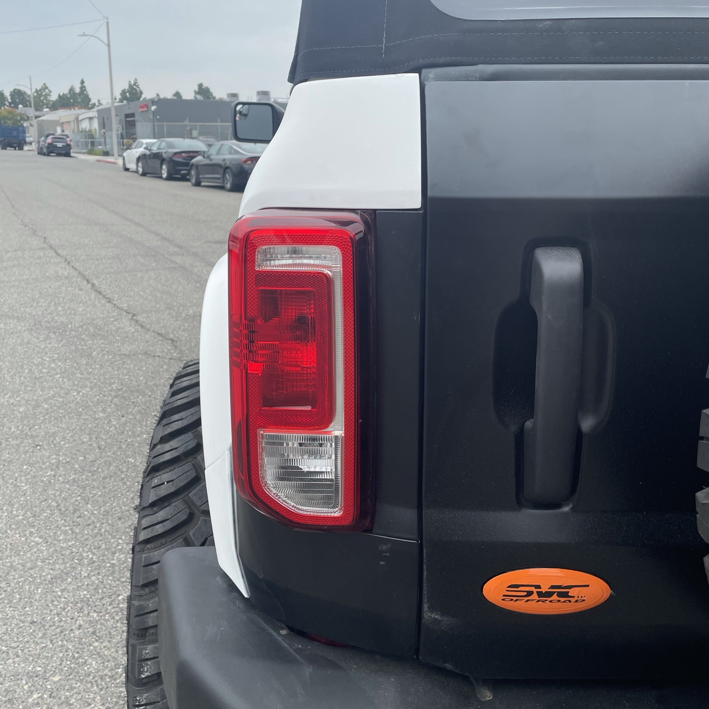 2021-2025 Ford Bronco 4-Door Rear Quarter Kit showcasing the rear light and quarter panel design. Ideal for offroad upgrades.