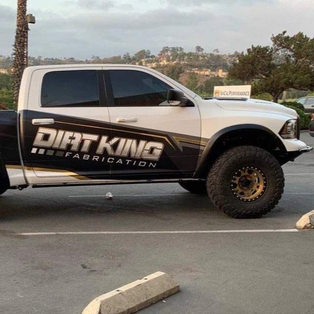 2009-2018 Dodge Ram TRX Kit installed on a modified truck with large off-road tires and a custom design.