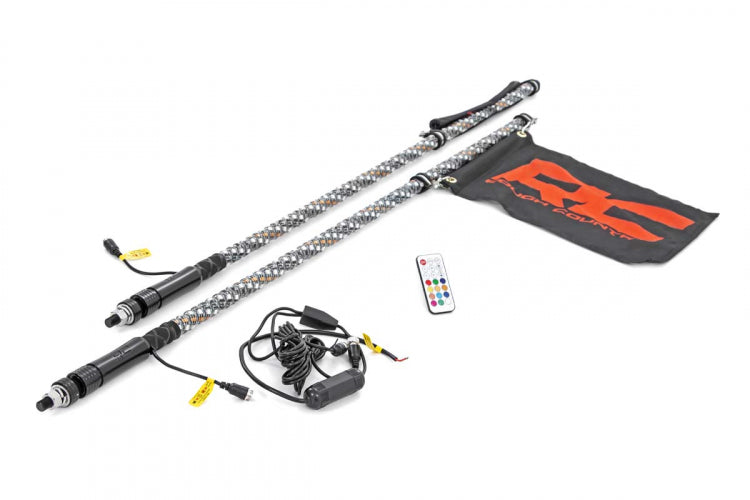 Rough Country MULTI-FUNCTION UTV LED WHIP LIGHTS W/ REMOTE CONTROL