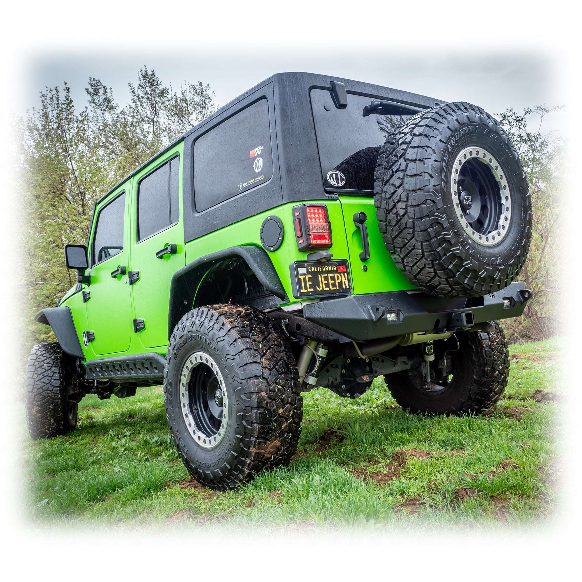 Rear Bumper with LED Pod Lights and Hitch Receiver for Jeep Wrangler JK
