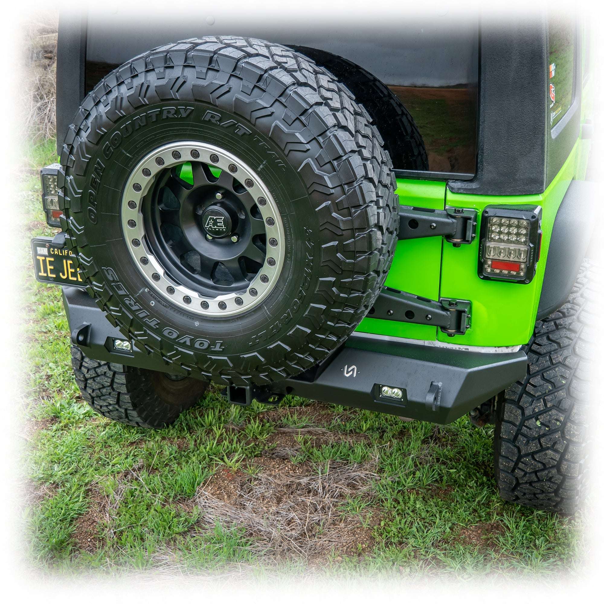 Rear Bumper with LED Pod Lights and Hitch Receiver for Jeep Wrangler JK