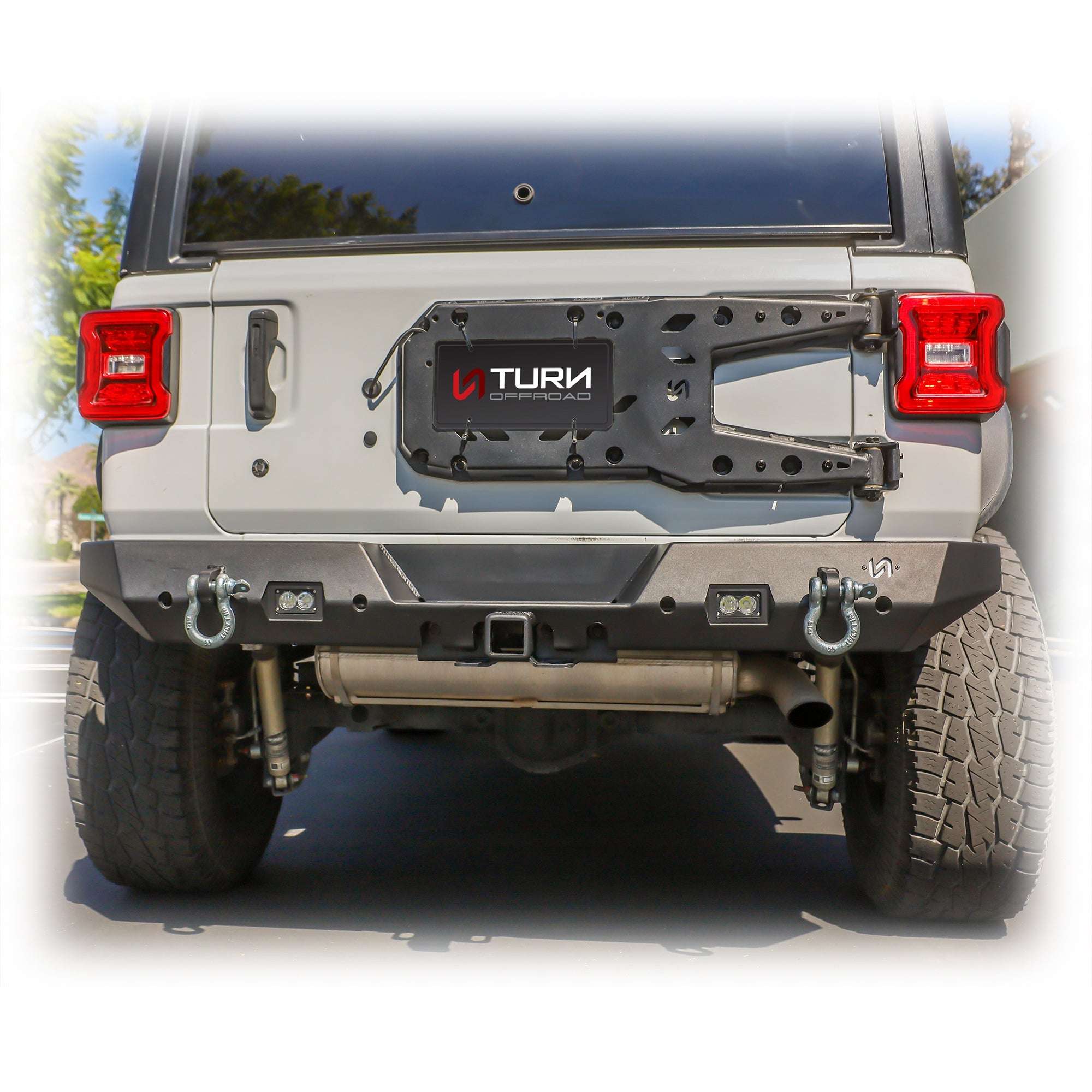Rear Bumper with LED Pod Lights and Hitch Receiver for Jeep Wrangler JL