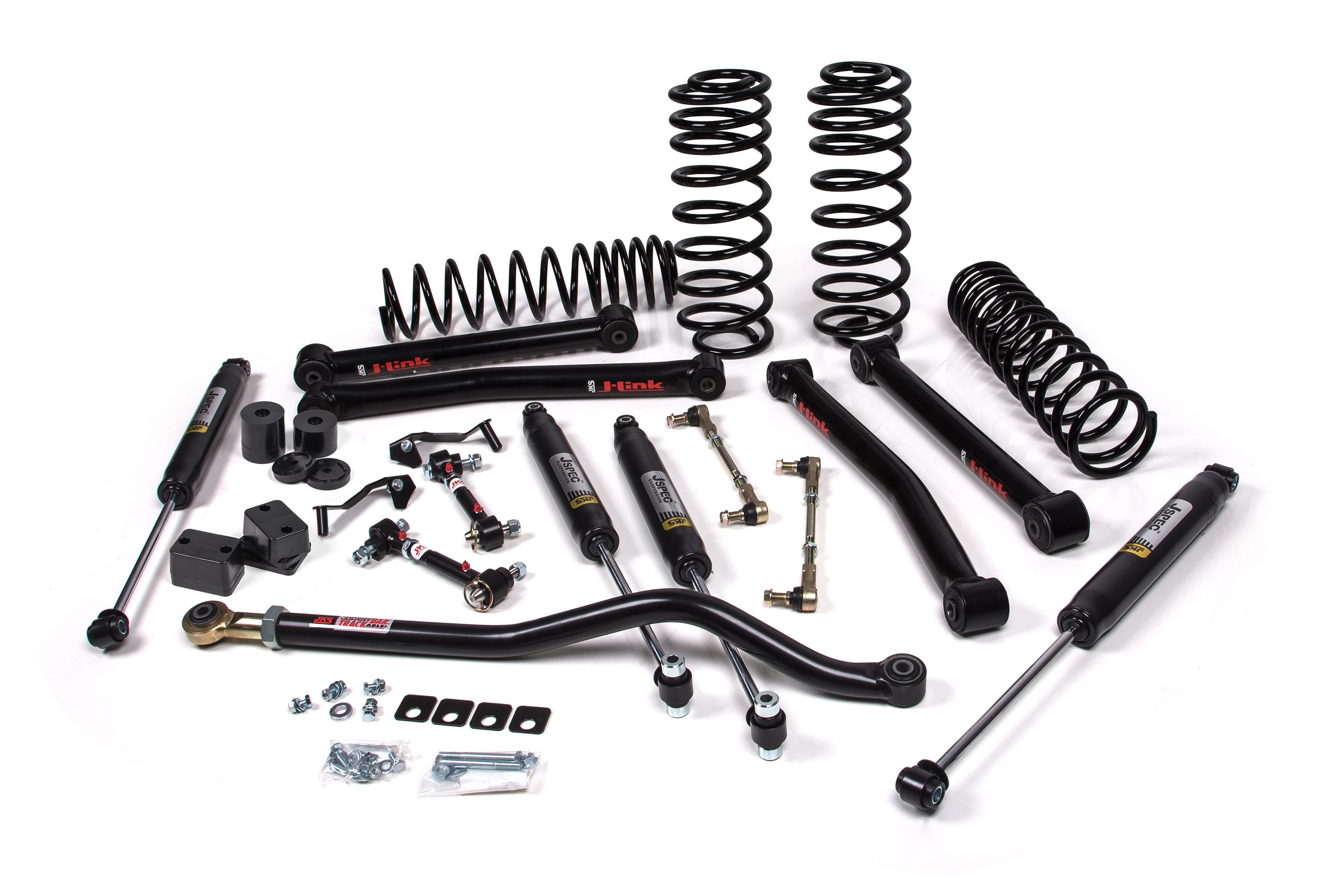 2-inch lift kit components for Wrangler 4xe (JL) 4-Door, including springs, shocks, and control arms for enhanced off-road performance.