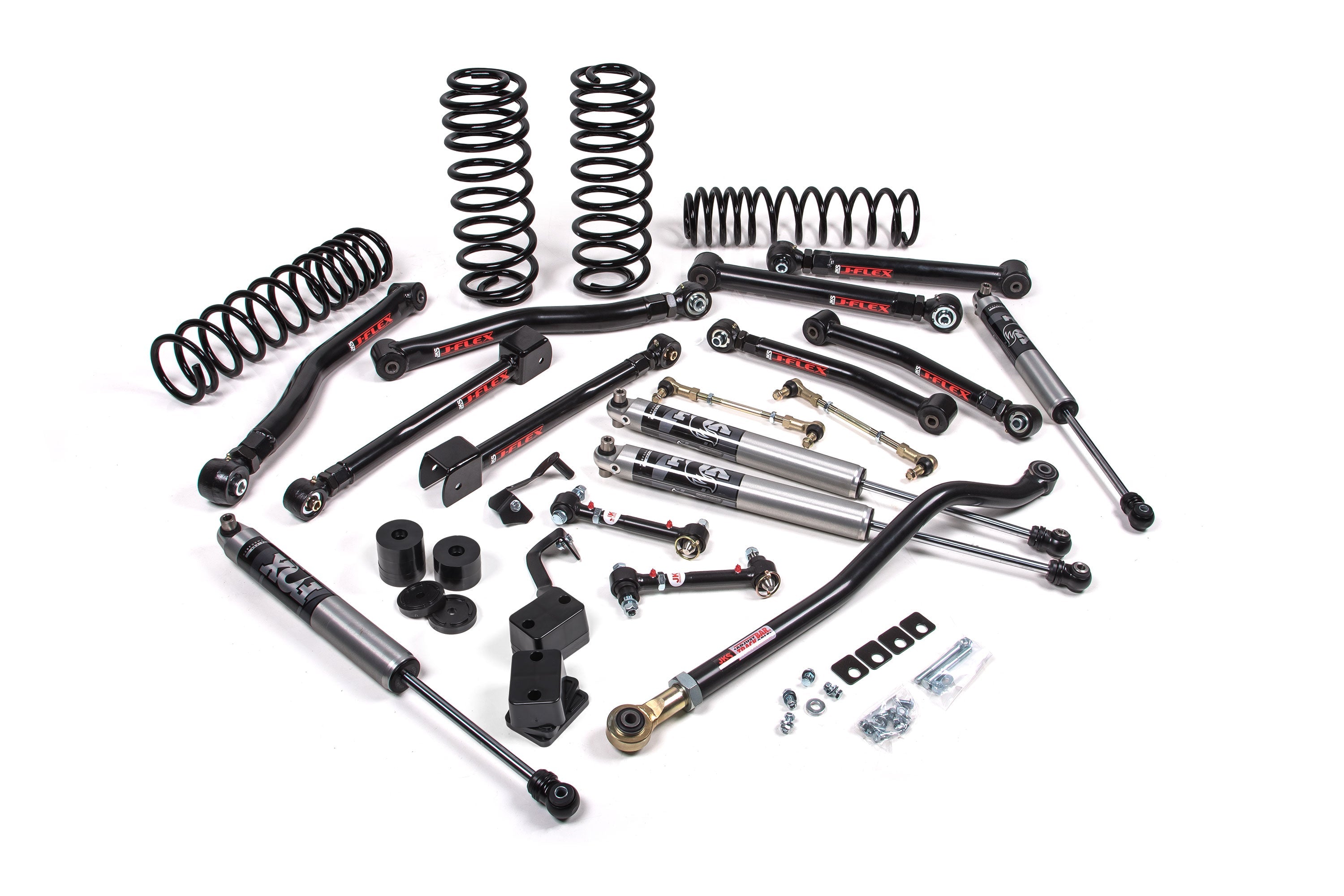 2-inch lift kit components for Wrangler JL 4xe 4-Door, including springs, shocks, and control arms for enhanced off-road performance.