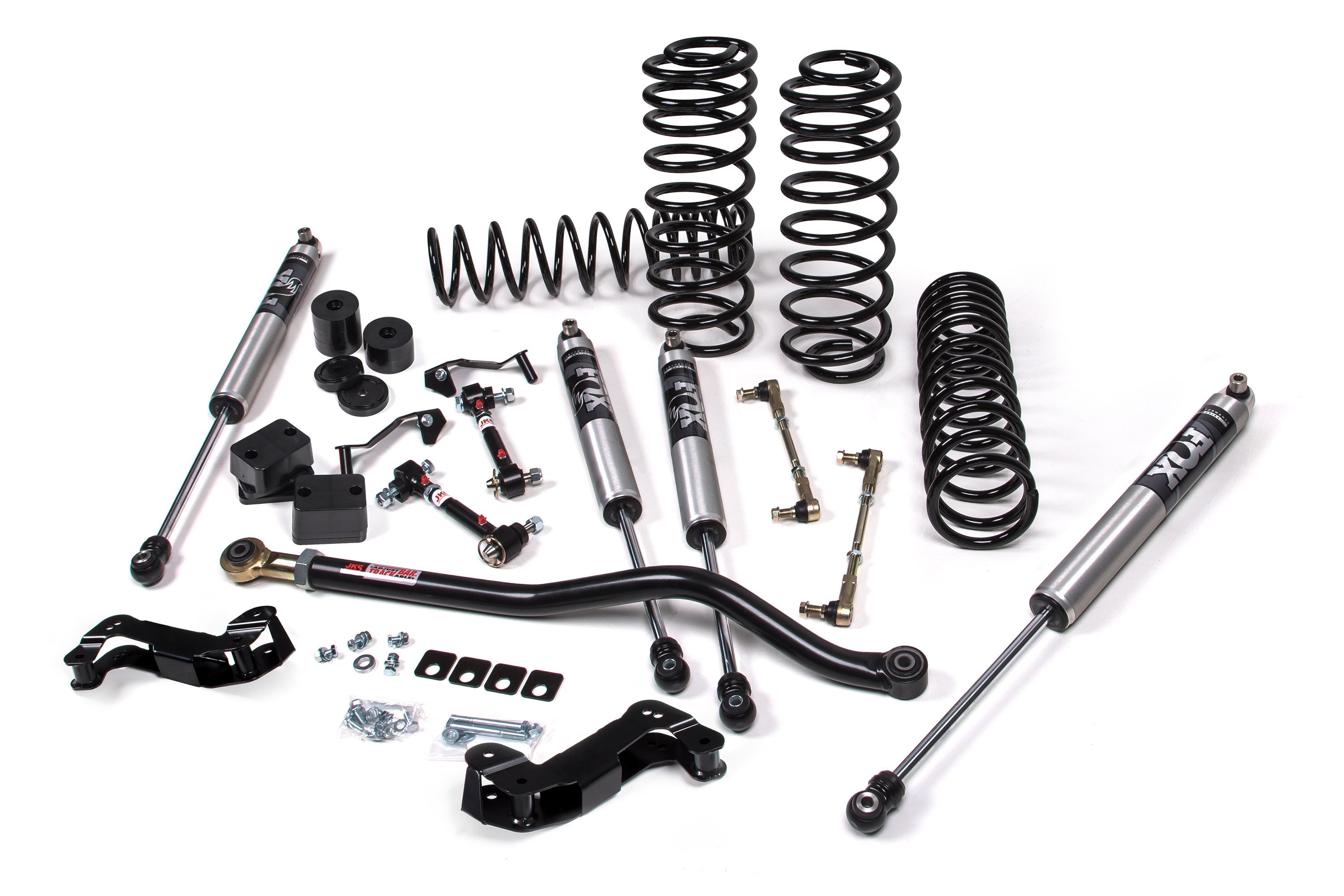 3.5-inch lift kit components for Wrangler JL 4 Door, including shocks, springs, and installation hardware. Ideal for offroad performance.