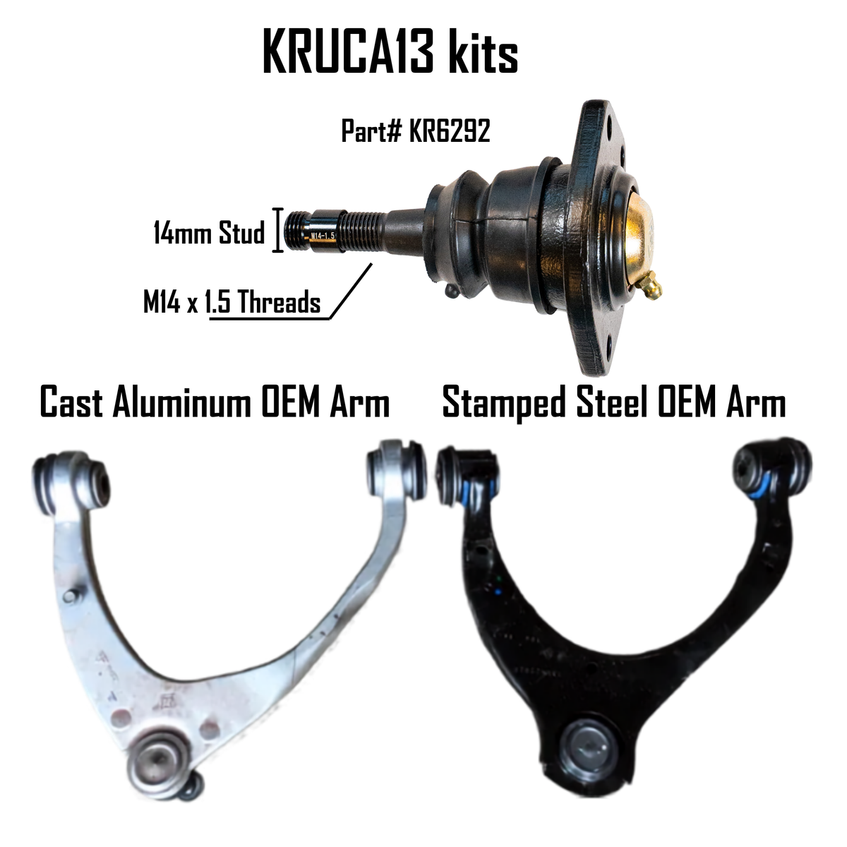 Kryptonite Upper Control Arm Kit for for 2014–2018 Chevy/GMC Trucks