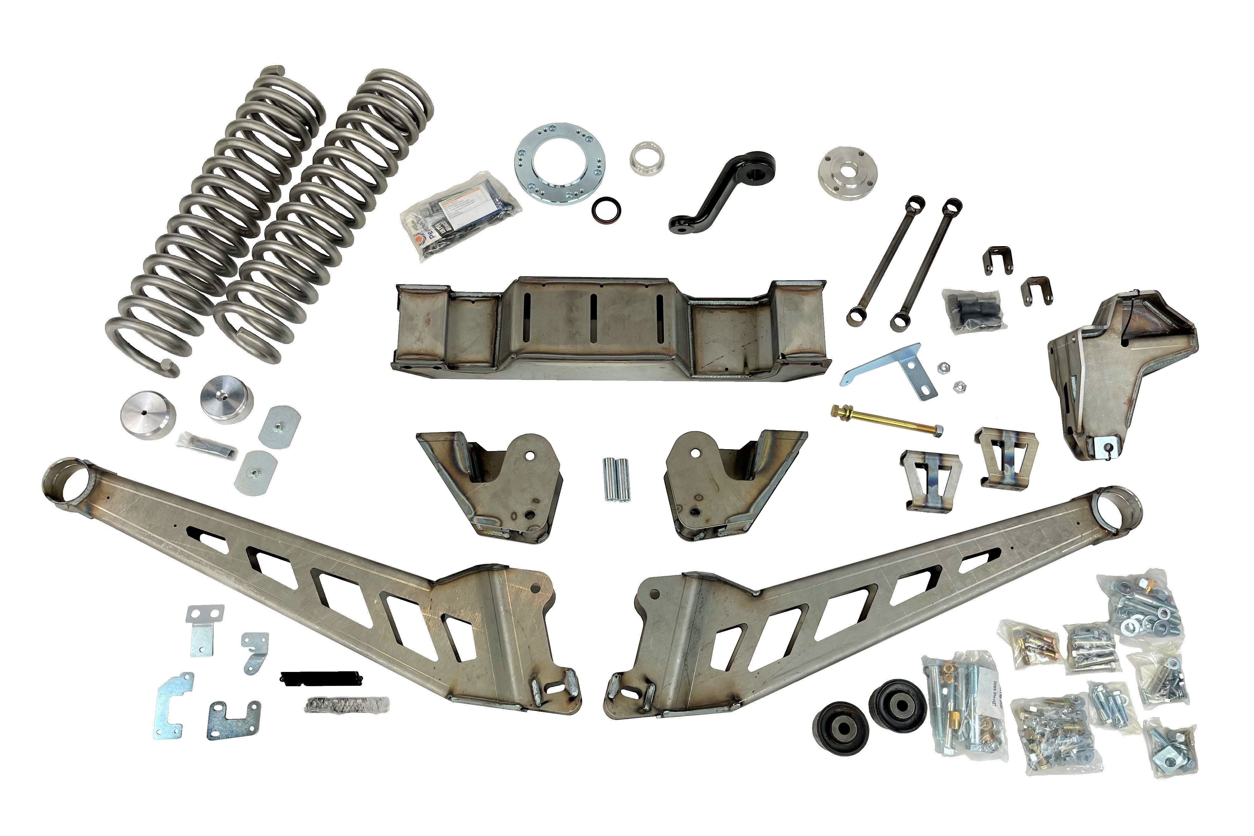 2019-2024 RAM 3500 10" LIFT (RADIUS ARM KIT) 6" REAR BLOCK, 8 - 1/4 INCH STACKABLE SHIMS (4WD ONLY) (RAW) (NO GAS MOTOR)