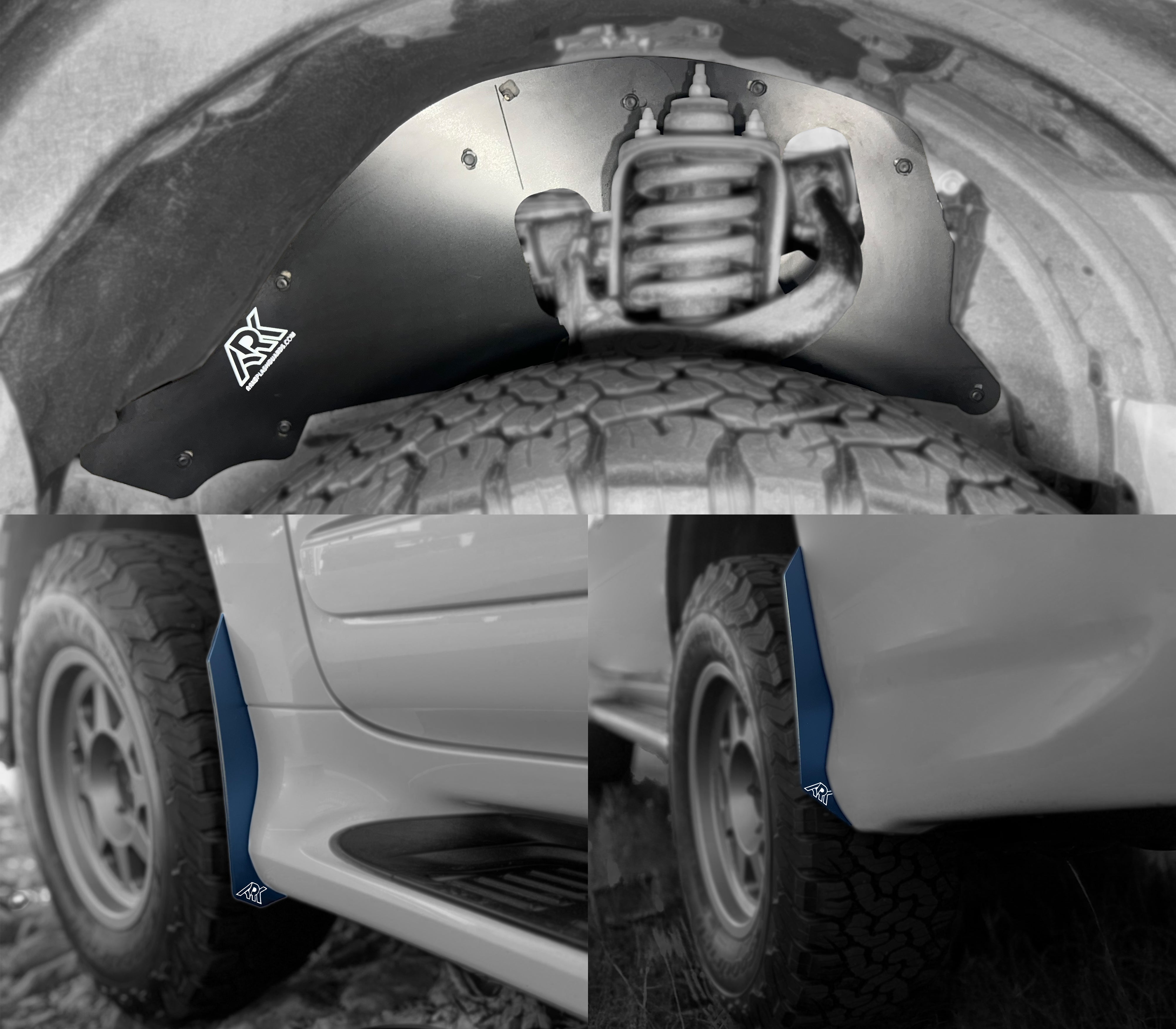 Lexus GX 460 TriXpoly bundle showcasing durable underbody protection and mud flaps for enhanced off-road performance.