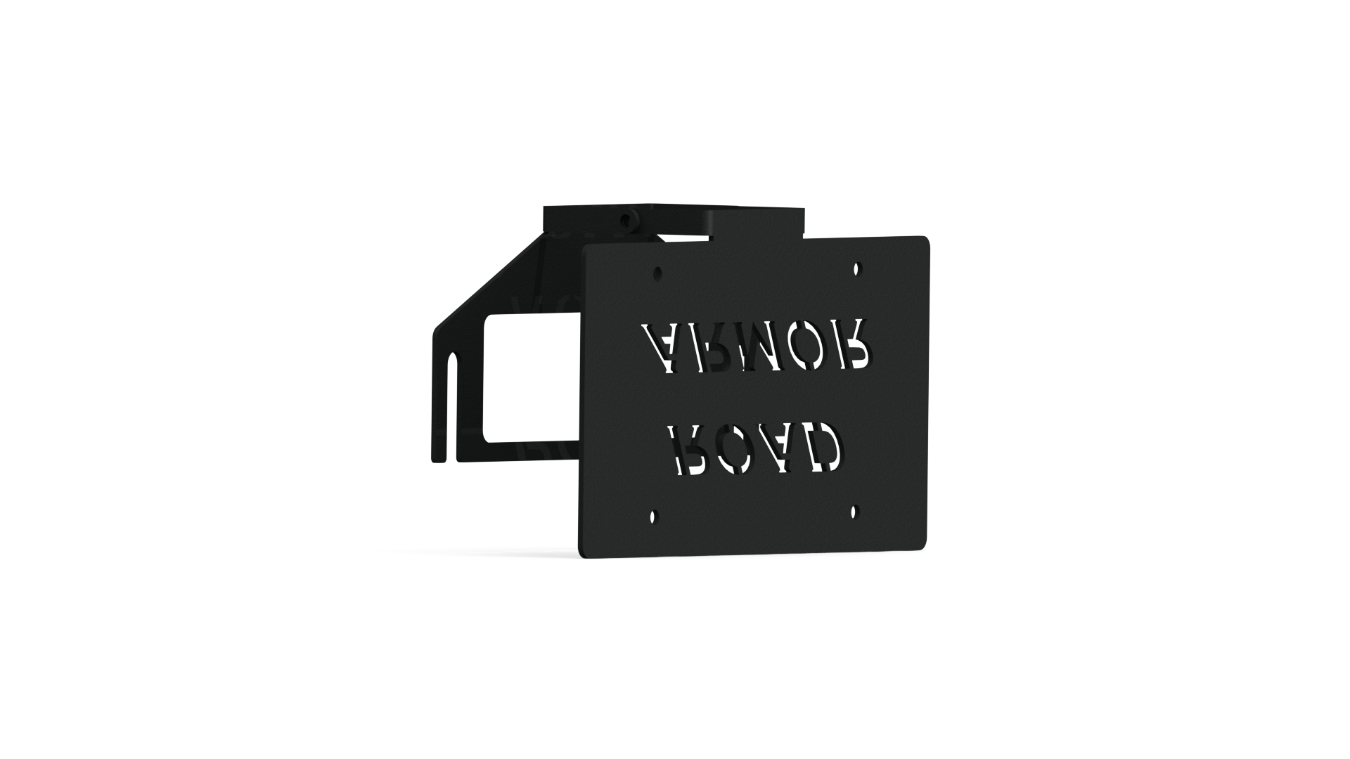 Common Bumper License Plate Mount | 3.6" Offset Fairlead - Texture Black