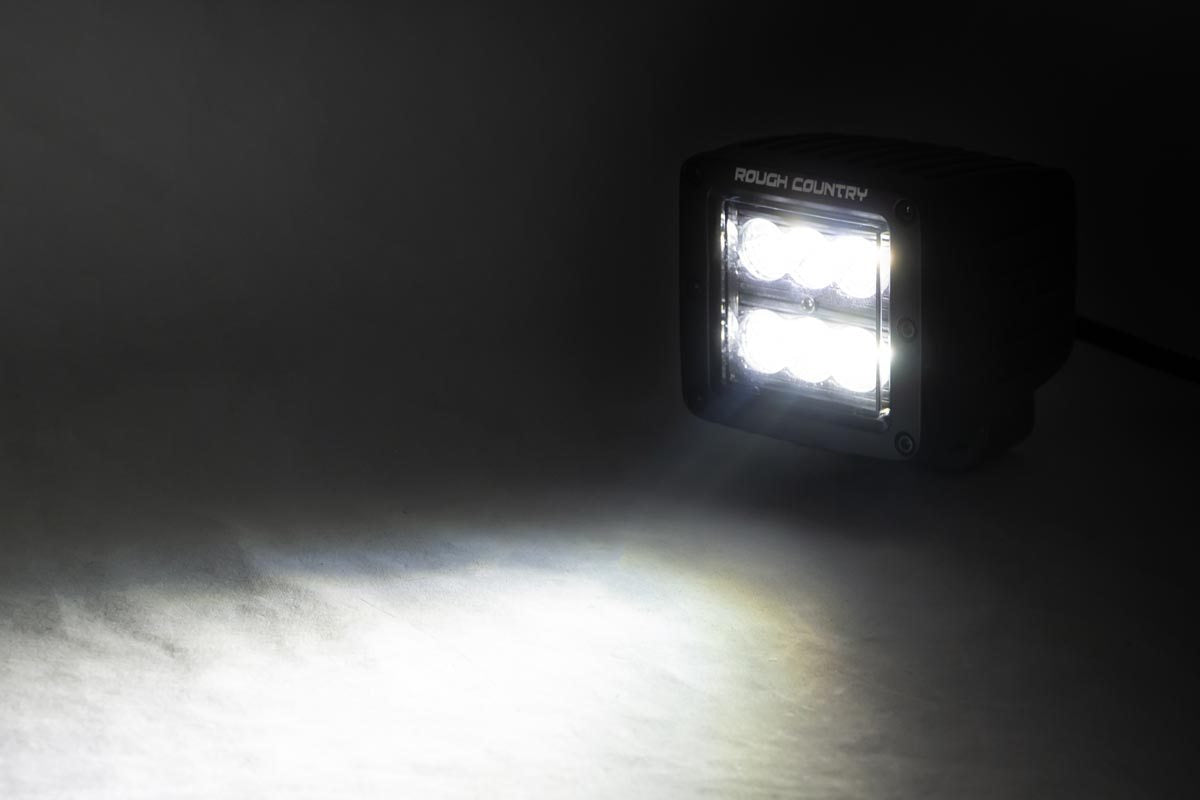 ROUGH COUNTRY 2-INCH SQUARE CREE LED LIGHTS - (PAIR | BLACK SERIES)