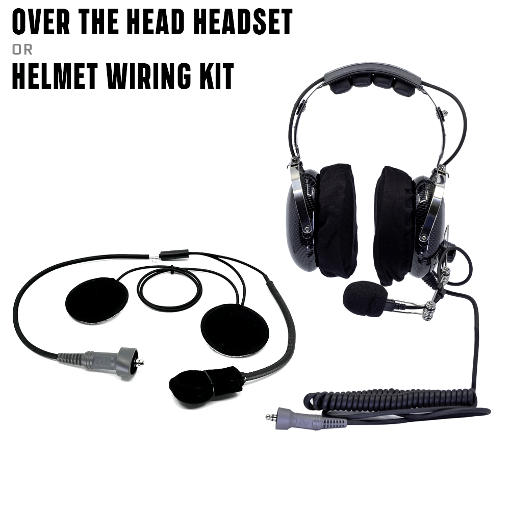 Can Am X3 Trax Communications Package featuring over-the-head headset and helmet wiring kit for clear communication.