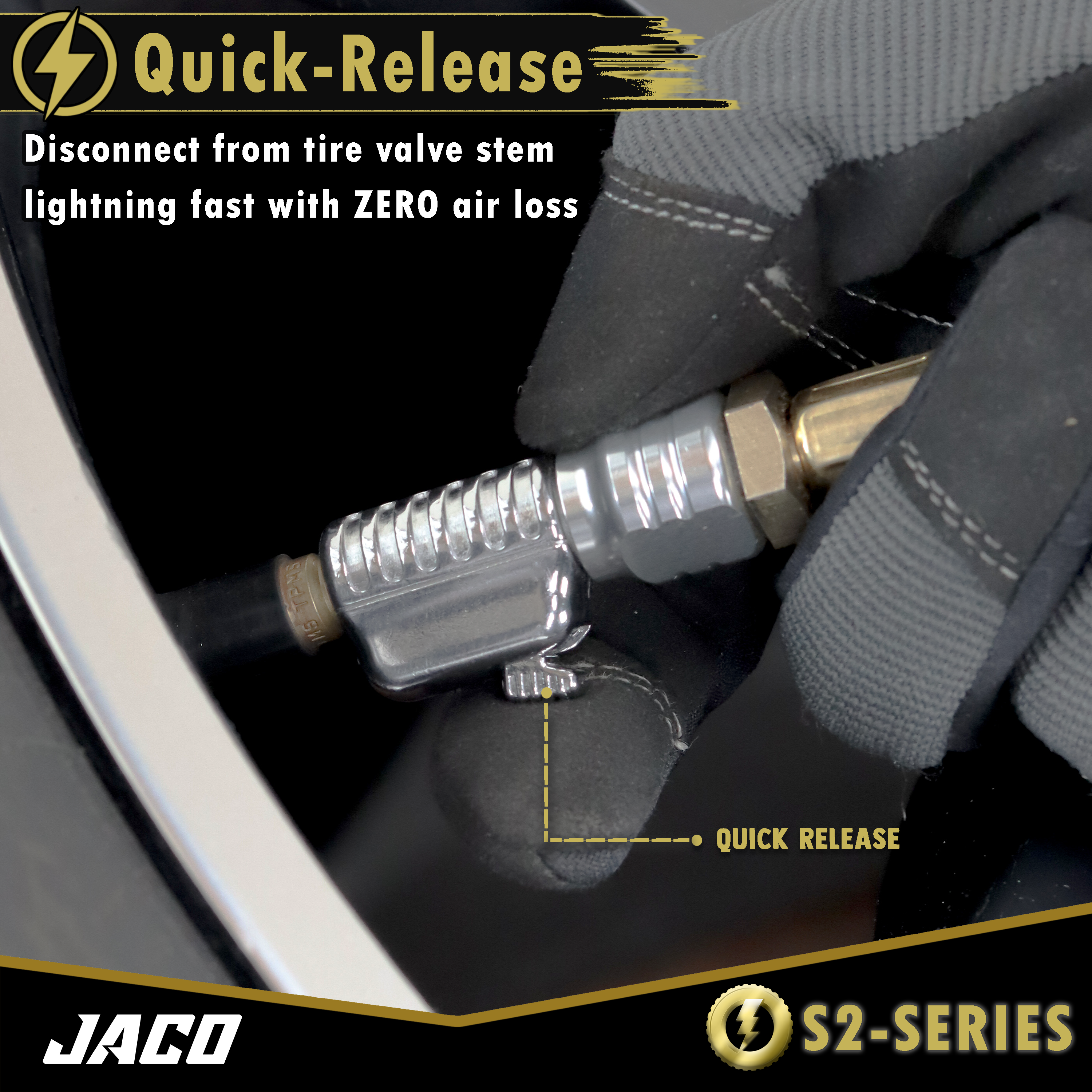 Lightning™ S2 Quick-Connect Tire Air Chuck - 1/4" F-NPT