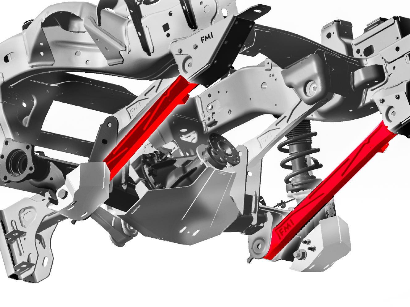 2024 Ranger Raptor rear lower billet aluminum suspension arms featuring Ultra-Flex joints for enhanced off-road performance.