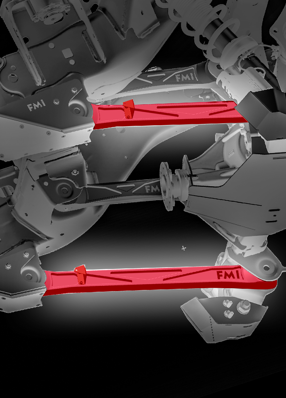 2024 Ranger Raptor rear lower billet aluminum suspension arms with Ultra-Flex joints for enhanced offroad performance.